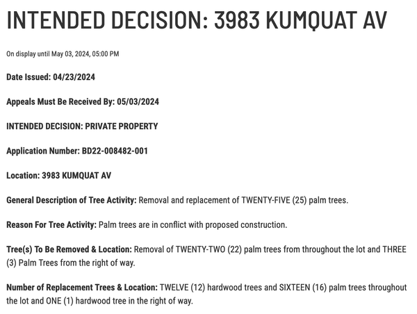 CGVC Tree Permit Decision Reports: Appeals by 3 May